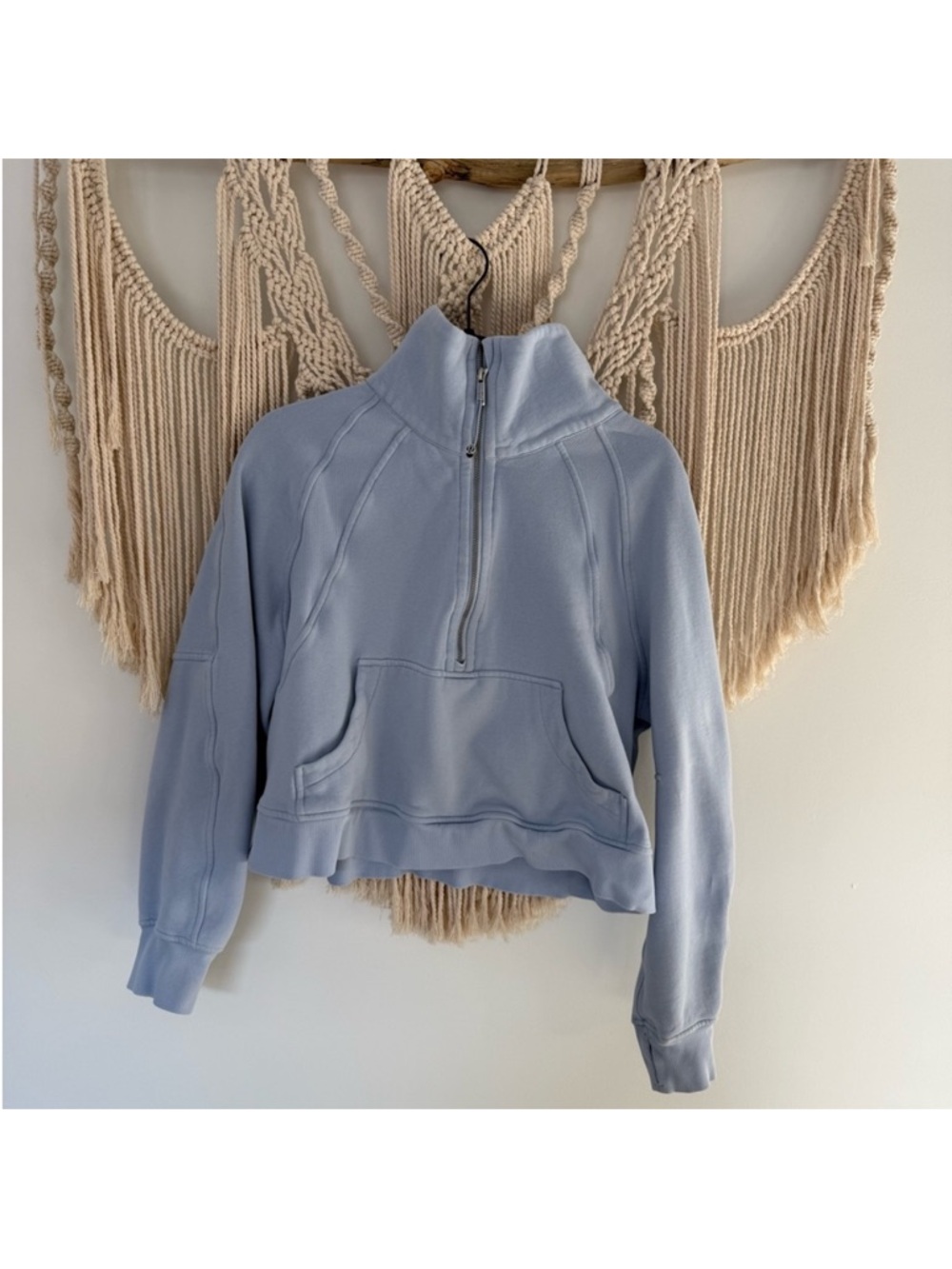 lululemon athletica Powder Blue Half-Zip Cropped Pullover